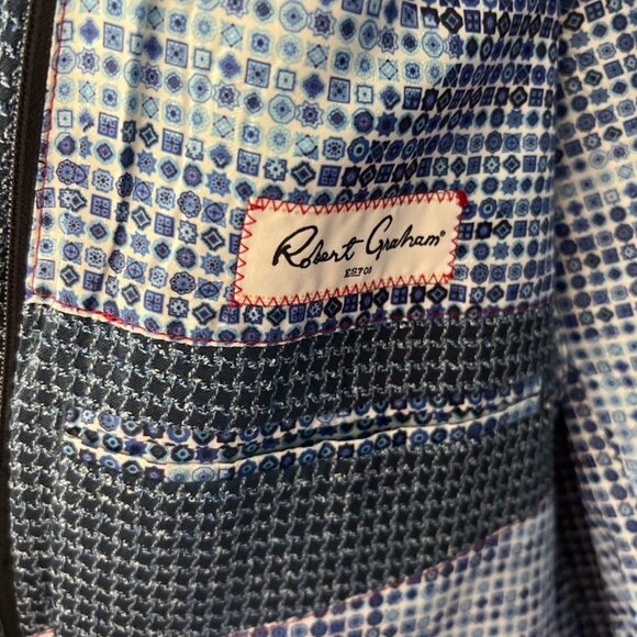 Robert Graham Blue Houndstooth Sport Coat - Picture 4 of 5